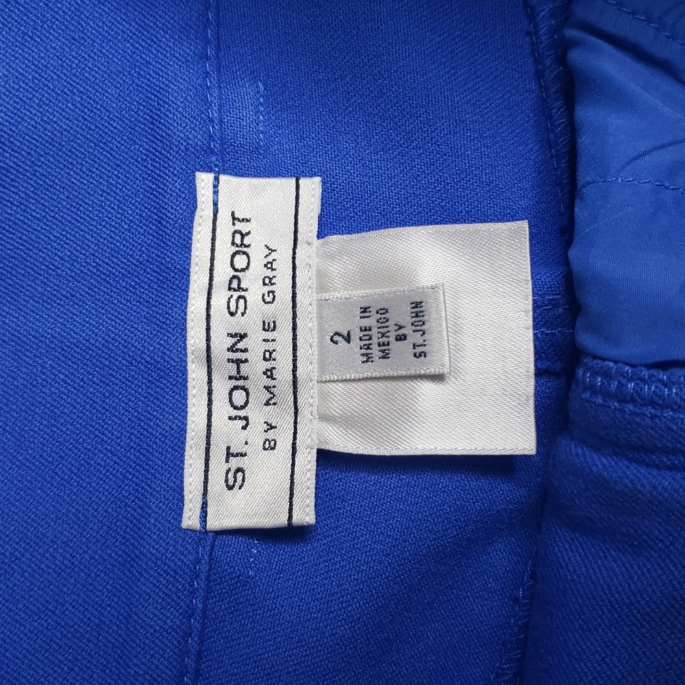 Vintage St. John Sport Womens Straigt Leg Pants Size 2 Blue Old Money 80s Career - Picture 7 of 15